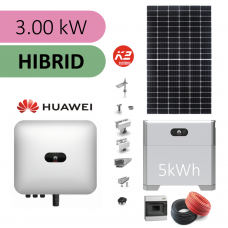 Sistem fotovoltaic HIBRID, invertor 3 kW, monofazat, baterie 5kWh